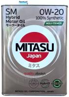 MITASU MITASU 0W20 4L масло моторное MOLY-TRiMER HYBRID API SM/ILSAC GF-4/ACEA A1/B1-04 синт