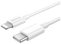 Data-кабели Borofone Кабель Borofone BX36, USB-C - Lightning, 3 А, 1 м, PD, белый