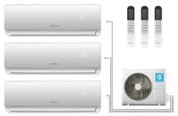 Мульти сплит-система на 3 комнаты QUATTROCLIMA QN-FM21UA + QV-FM07WA*2 шт. + QV-FM09WA (20 м2 + 20м2 + 25м2)