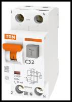 Дифференциальный автомат TDM ELECTRIC АВДТ 63 2П C 6 кА A электронный 32 А