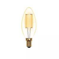 Лампа светодиодная Uniel LED-C35-5W/GOLDEN/E14 GLV21GO Vintage. Форма «свеча», золотистая колба