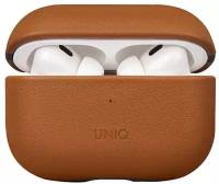 Кожаный чехол Uniq Terra Genuine Leather для AirPods Pro 2 (2022), коричневый / toffee brown