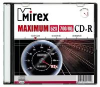 Компакт-диск Mirex CD-R, 52x, Maximum, 0,7 гб, Slim box, 1 шт (UL120052A8S)