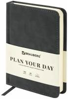 Ежедневник-планер (планинг) / записная книжка / блокнот недатированный Малый Формат 100х150мм А6 Brauberg Status, 136л, под кожу, черный