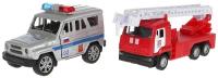 Технопарк, Пожарная и Полицейская машины, 12 см, SB-19-24-WB