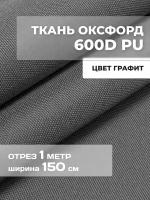 Ткань водоотталкивающая уличная тентовая Оксфорд 1 метр графит