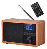 Радиоприёмник с USB и Bluetooth Adler AD 1184/радиоприемник от сети с будильником и часами/AM/FM/DAB+/динамики 3Вт/деревянный корпус/черно-коричневый