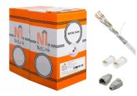 Кабель витая пара NetLink NL-CU (медь) UTP 4х2х24AWG STANDART CAT5e PVC / белый - 100м