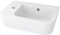 Рукомойник, маленькая раковина для туалета Lavinia Boho One 33310001L: подвесной умывальник 37 см с креплением, белый. Отверстие под смеситель слева