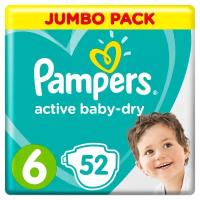 Подгузники Pampers Active Baby-Dry 13–18 кг, размер 6, 52 шт