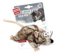 Игрушка для кошек GIGWI Catch&scratch Мышка с кошачьей мятой, пятнистая (10 см)