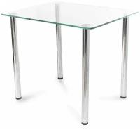 Стеклянный стол для кухни Эдель 10 прозрачный/хром (1000х700)