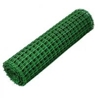 Решетка заборная в рулоне, 1 х 20 м, ячейка 50 х 50 мм, пластиковая, зеленая, 64516