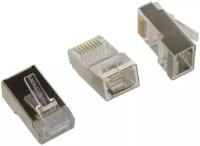 Vention Коннектор RJ45 штекер 8P8C cat.6e, экранированный, быстрозажимной,10 шт. для ftp кабеля, арт. IDCR0-10