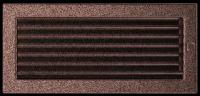 Вентиляционная решетка Kratki 17х49 черная/медь пористая с жалюзи 49MX