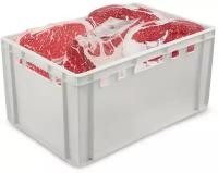 Ящик (лоток) мясной из ПНД 600×400×300 мм морозостойкий белый