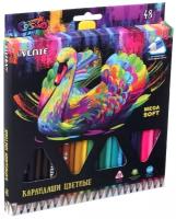 Карандаши цветные мягкие детские для рисования изо 48 цвет