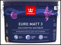 Краска водно-дисперсионная Tikkurila Euro Matt 3 глубокоматовая бесцветный 9 л