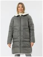 NortFolk Пальто женское пуховое зима / Куртка женская зимняя цвет серый размер60
