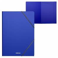 Папка на резинках пластиковая ErichKrause Matt Classic, A4, синий