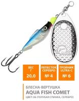 Блесна вертушка AQUA FISH COMET-4 20g. Приманка для рыбалки на окуня, судака, щуку, форель / цвет 06