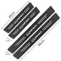 Карбоновые молдинги накладки на пороги Инфинити/ защита порогов наклейки INFINITY