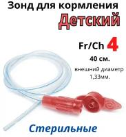 Зонд питательный назогастральный Сh/Fr 4 (40 см) Детский. Зонды для кормления новорожденных детей Unicorn Med - 10 шт