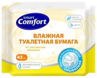 Влажная туалетная бумага Comfort smart с ромашкой 42 лист., белый, ромашка