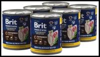 Влажный корм для взрослых собак всех пород Brit Premium by Nature с бараниной с рубцом 6 шт. х 850г
