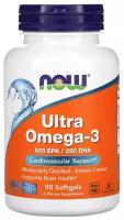 Омега 3, Рыбий жир NOW Ultra Omega-3 - 90 Softgels