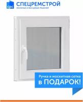 Окно ПВХ 50х50 см, 1-камерный стеклопакет, поворотная правая створка (ручка+м/с)