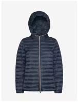Куртка GEOX, демисезон/зима, средней длины, силуэт трапеция, водонепроницаемая, капюшон, размер 46, синий