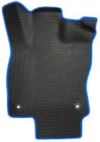 EVA коврик для Skoda Octavia A7 (2013-2020) 3 пок. / Шкода Октавия А7 / 3Д лапка - без разреза / Черные соты, синий кант