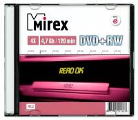 Оптический диск DVD плюс RW 4.7 Гб Mirex 4-ск. слим, многократный, целлофанирован по 1шт