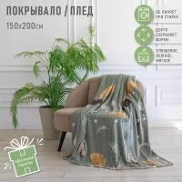 Плед Happy Family 150х200 см, плед - покрывало 1,5 спальное, плюшевый пушистый ворс велсофт Терензия, мягкий, теплый плед на кровать, кресло, угловой диван, в подарок для дома