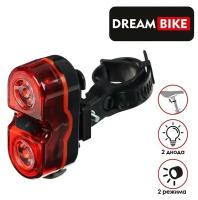 Dream Bike Фонарь велосипедный Dream Bike JY-528-1, задний, 2 диода, 2 режима