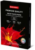Фотобумага матовая (сатин) / бумага для печати фото на струйных принтерах Premium 10х15 см, 260 г/м2, односторонняя, 500 листов, Brauberg, 364002