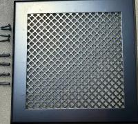 Вентиляционная решетка металлическая на магнитах 200х200мм, тип перфорации мелкий цветок, хром