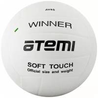 Мяч волейбольный Atemi Winner, синтетическая кожа Pu Soft, бел, 18 п, клееный, окруж 65-67