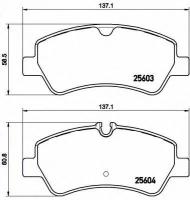 К-т торм. колодок Re FO Tourneo/Transit Custom 12- Brembo P24160