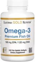 Капсулы California Gold Nutrition Omega-3 Premium fish oil, 100 шт