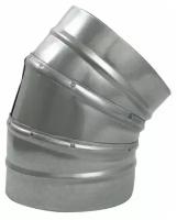 Отвод, для круглых воздуховодов на 45, D160, оцинкованная сталь