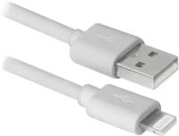 Кабель Defender USB - Apple Lightning (ACH01-03BH), 1 м, 1 шт., белый