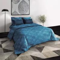 Комплект постельного белья Premium Floral 1,5 - спальный, поплин, цвет синий