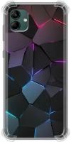 Дизайнерский силиконовый с усиленными углами чехол для Гэлакси А04 / Samsung Galaxy A04 Геометрия неона