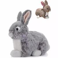 Мягкая игрушка реалистичный плюшевый заяц - кролик длина 23 см