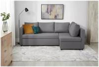 Угловой диван-кровать Мансберг лайт, тёмно-серый (Модерно Домино 02)