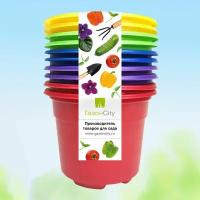 Набор горшков Color 9*6,8 см для рассады овощей, фиалок, суккулентов и других цветов, (уп.10 шт), разноцветный