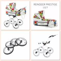 Коляска для новорожденных Reindeer Prestige Lily (люлька), белый, цвет шасси: белый